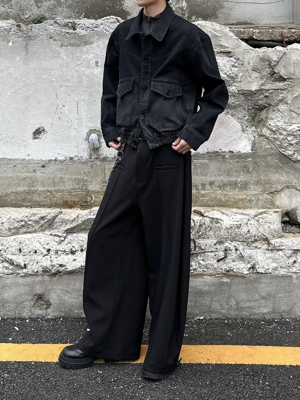 大阪店WEB限定受注制【Chikashitsu＋】washed denim work jacket / 【チカシツプラス】ウォッシュドデニムワークジャケット