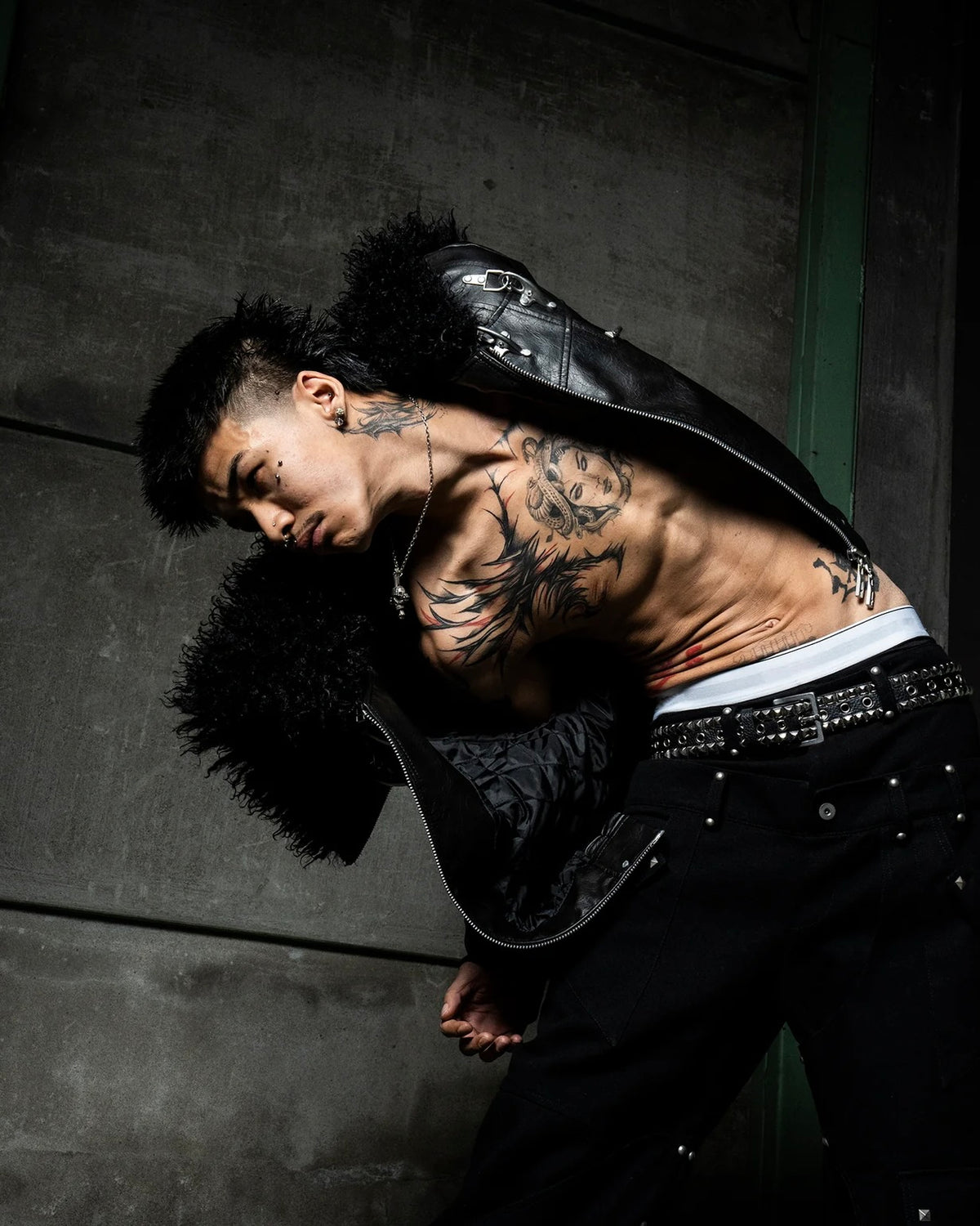 【TYPE SHADE】REAL LETHER W LINNE STUDS BELT