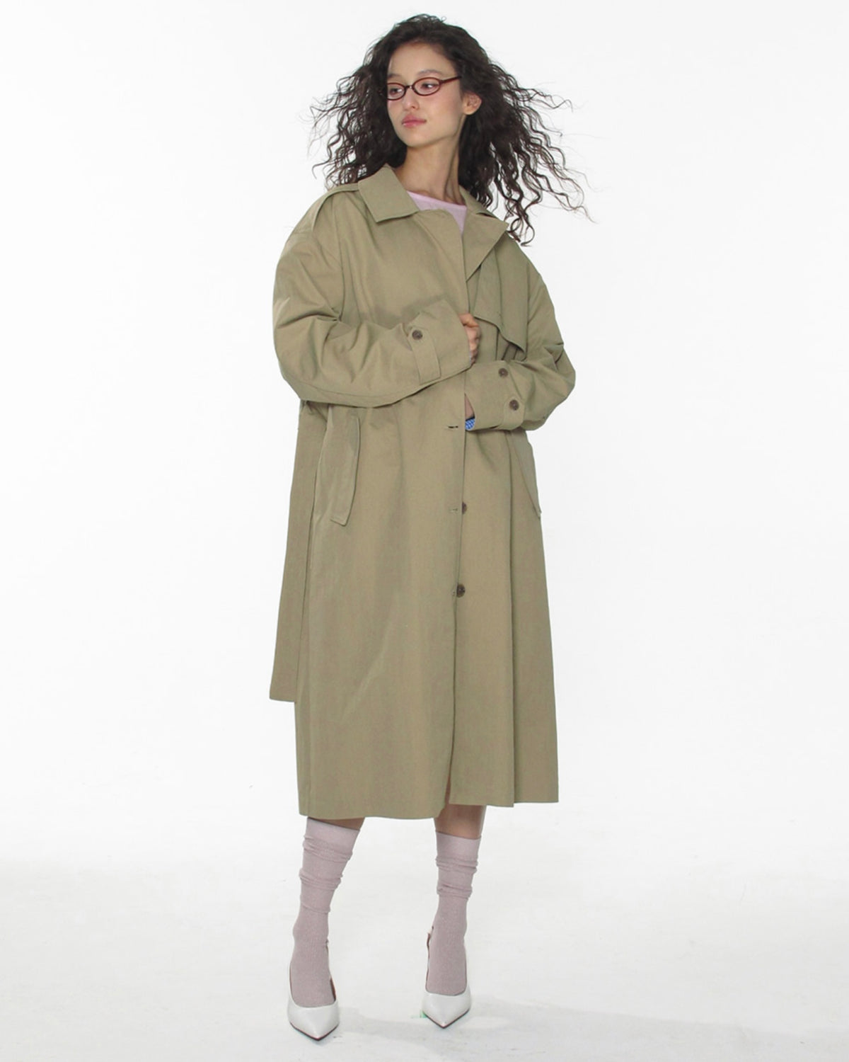 【CRANK】BELTED LONG TRENCH COAT