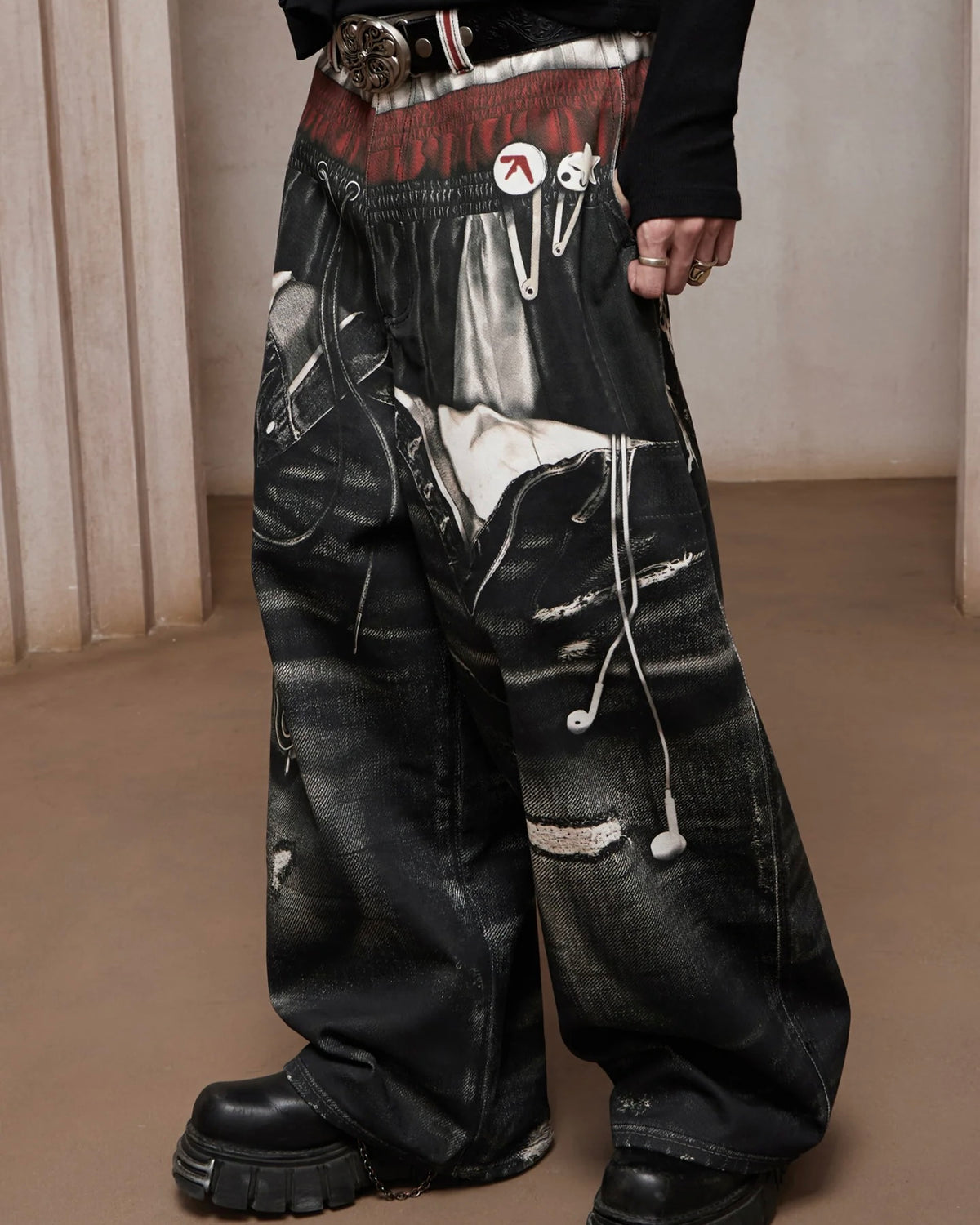 【DND4DES】Triple Waist MP3 All-Over Print Pants