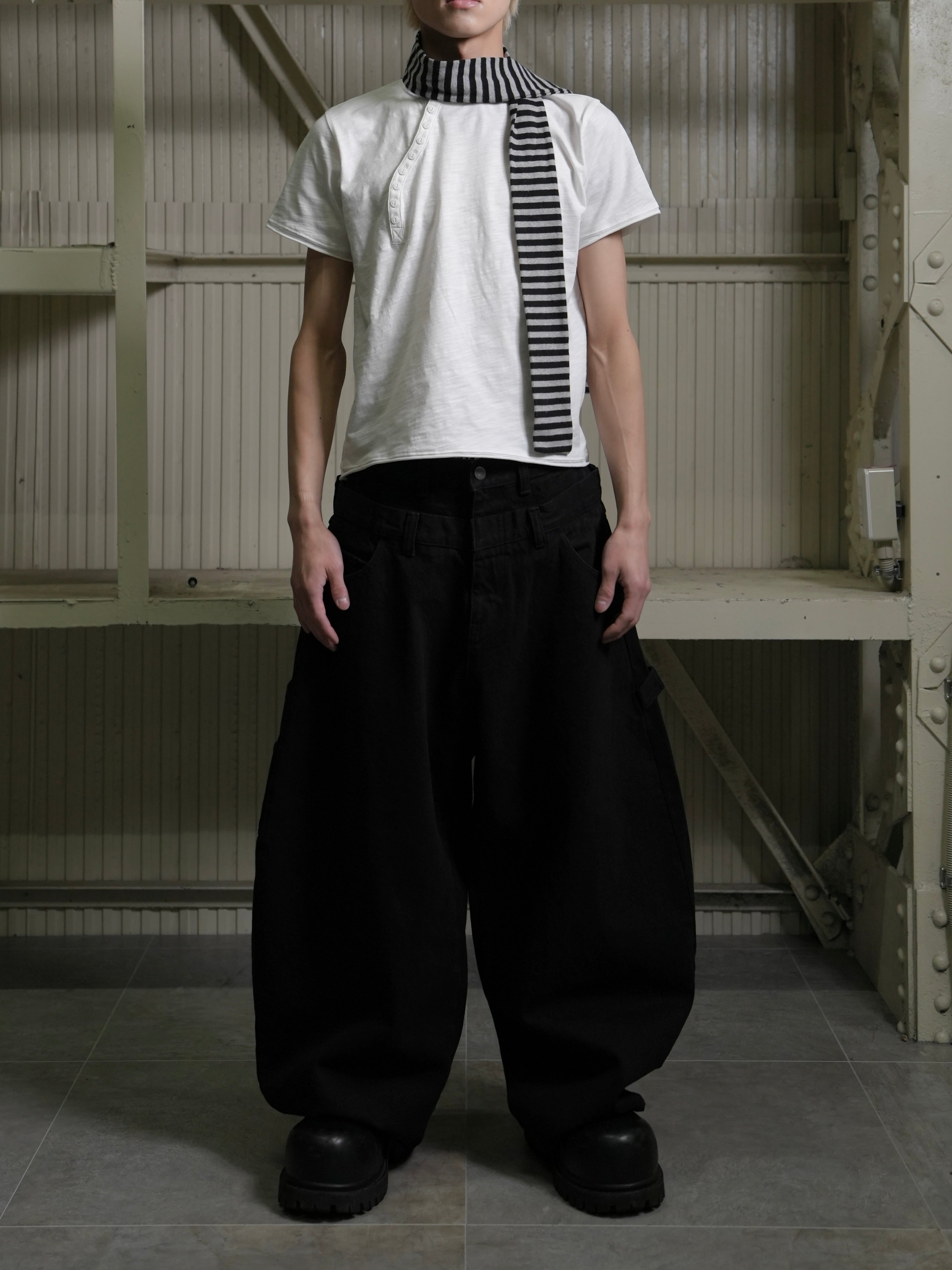 【Lee fi Ne】Double Waist Baggy Jeans