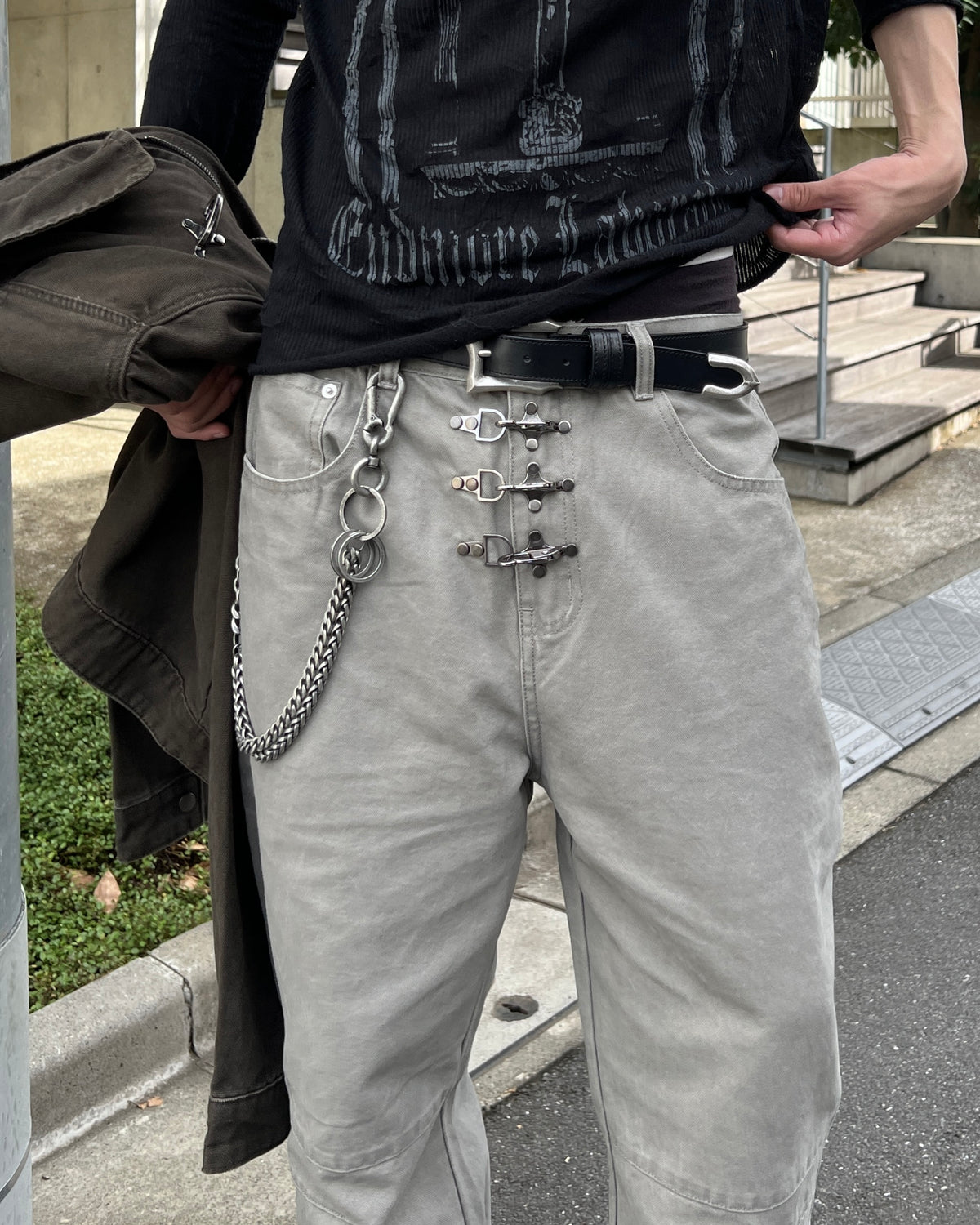 大阪店WEB限定受注制【Chikashitsu +】triple hook dyed  pants (2color)