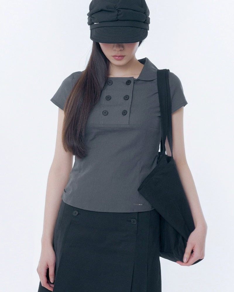 【Miseki seoul】Double button shirts top