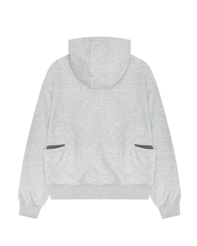 【TUOMIO】SHIRRING WAFFLE HOOD ZIP-UP