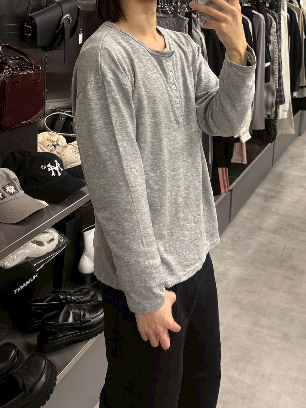 受注制【youll】basic henry neck long sleeve (2color)