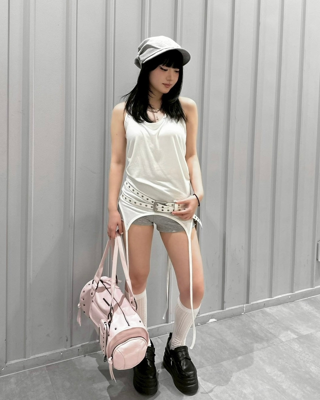 受注制【nmtc+】Layered Halter Strap Tank Dress (3color)