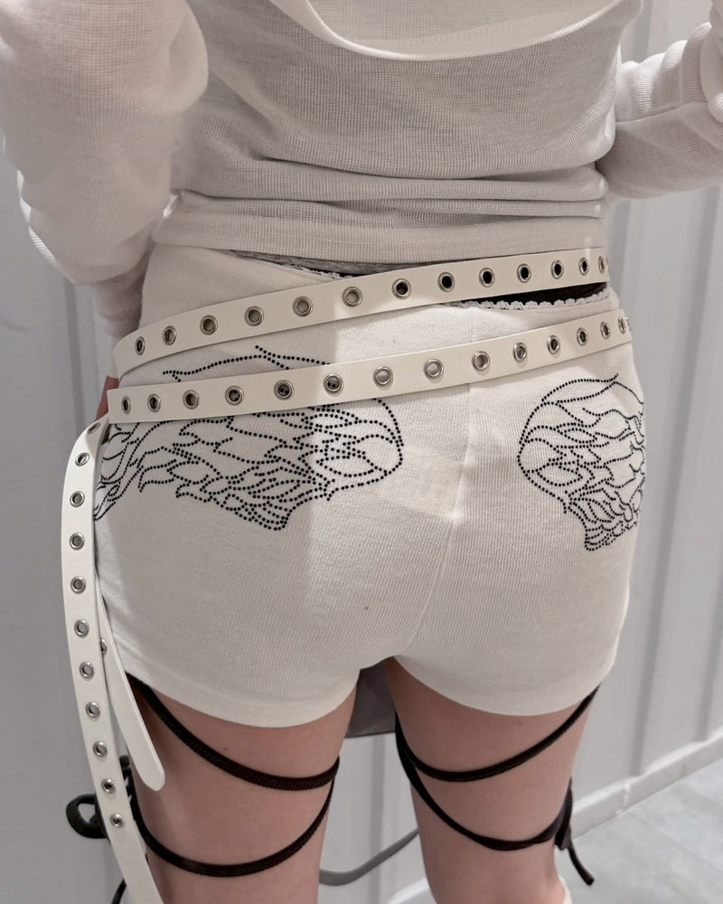 受注制【nmtc+】wings line stone short pants (3color)