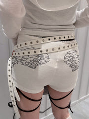 受注制【nmtc+】wings line stone short pants (3color)