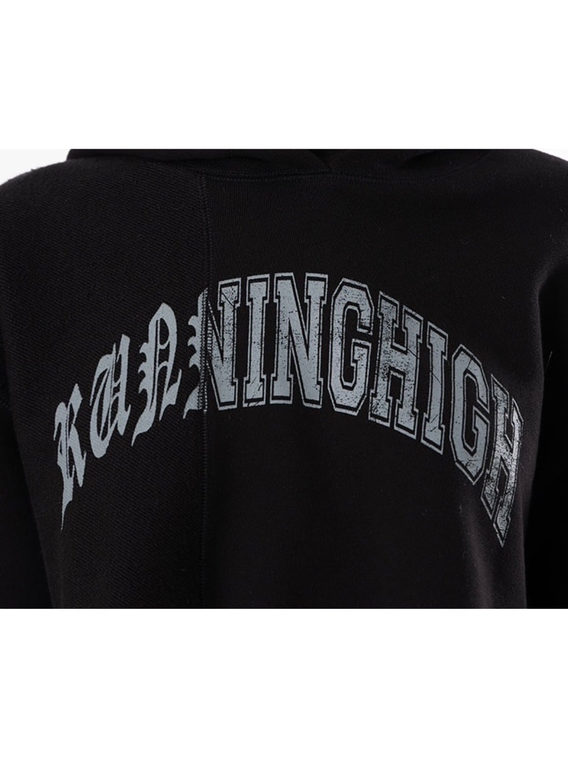 【running high】ARCH LOGO LAYERED CROP HOODIE