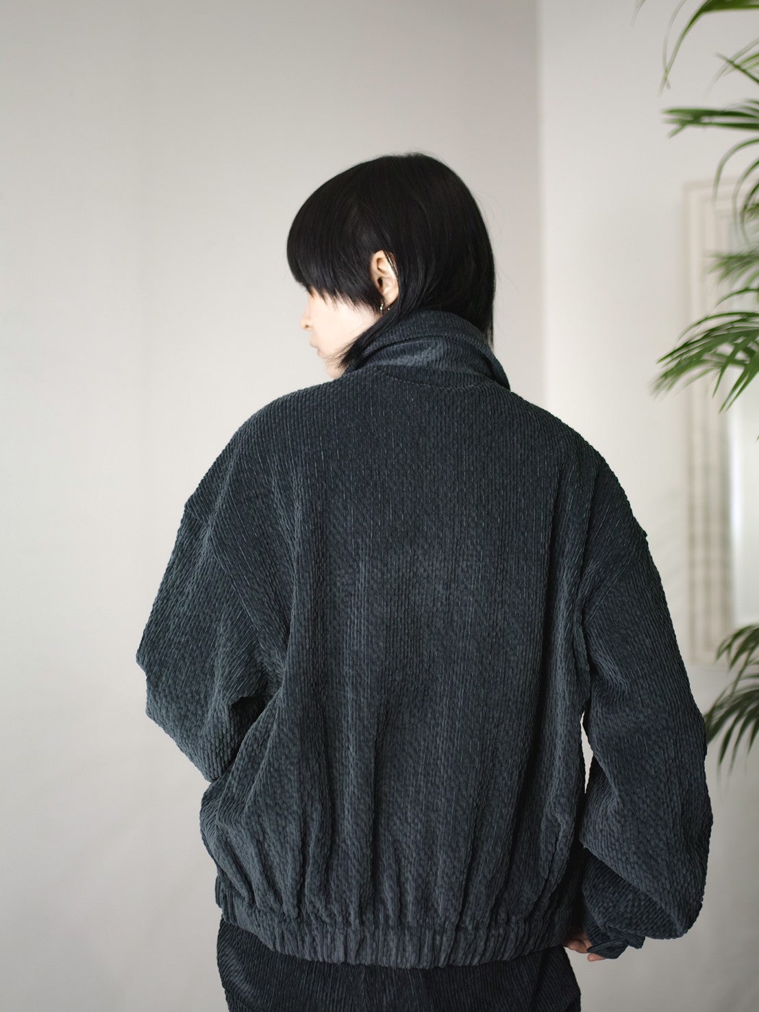 受注制【Chikashitsu +】set up design corduroy cropped jacket (3color)