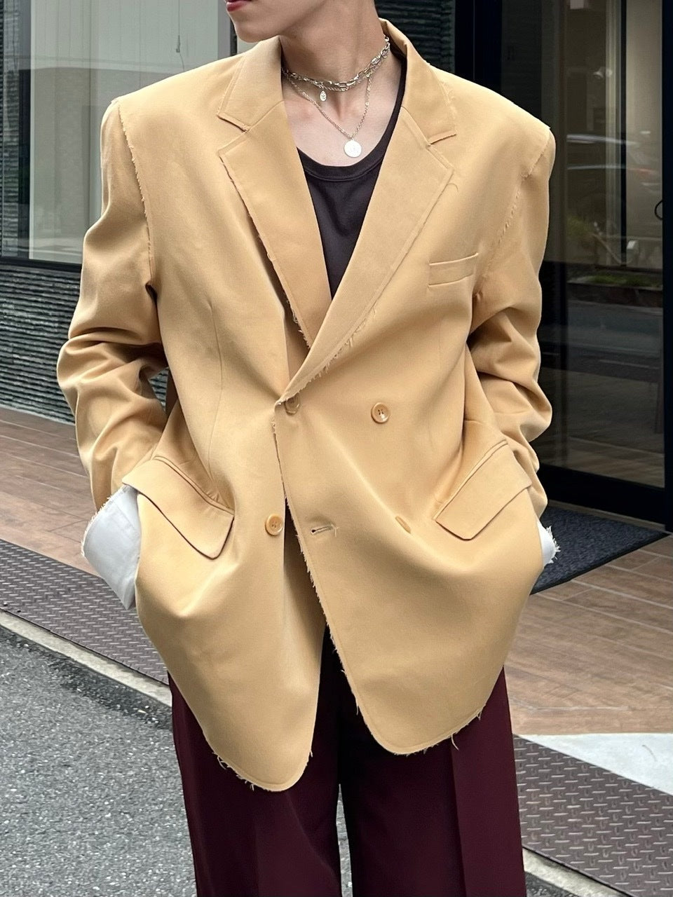 受注制【Chikashitsu +】bi-color double jacket (2color)