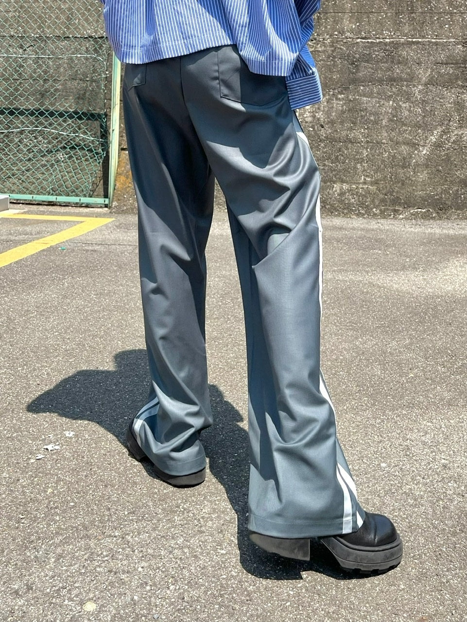 受注制【Chikashitsu +】side line slacks (3color)
