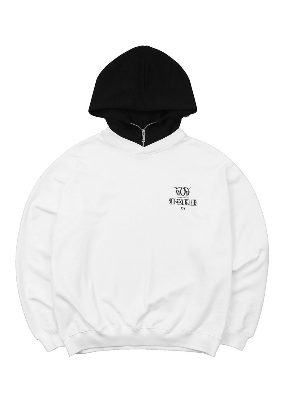 【OY】OVERLAY LOGO ZIPPER POLA HOODIE
