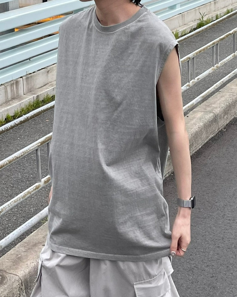 受注制【Chikashitsu +】basic cotton sleeveless (5color)