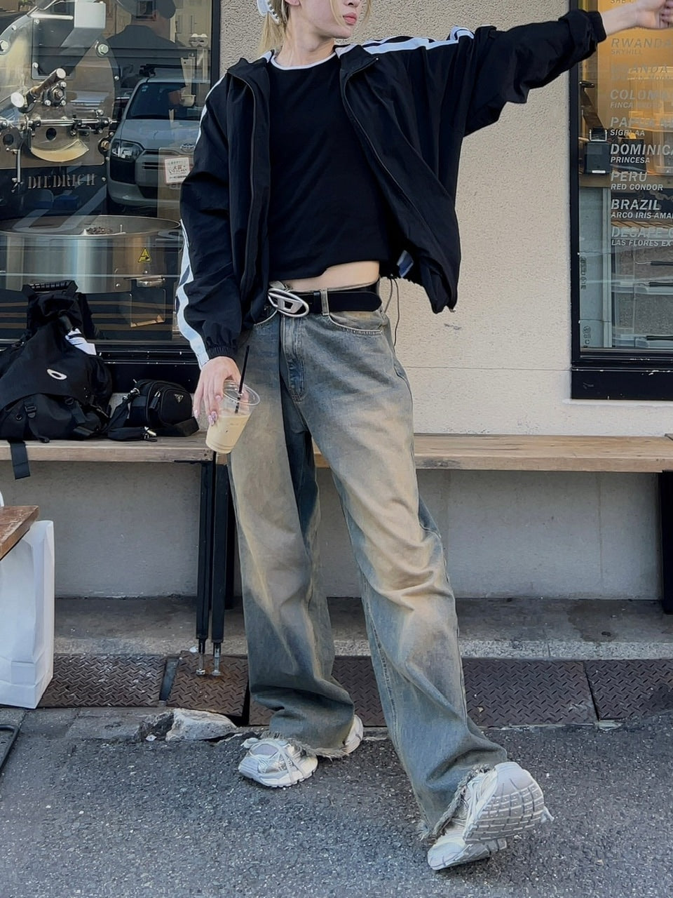 受注制【Chikashitsu +】vintage faded wash denim pants
