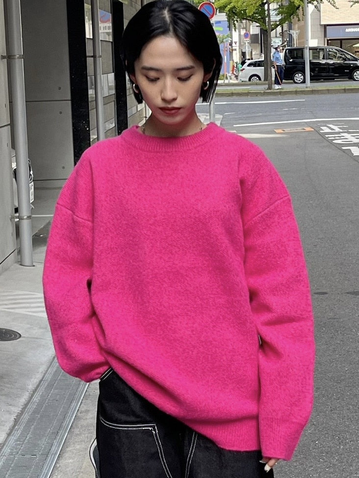 受注制【Chikashitsu +】unisex 6color knit (6color) / 【チカシツプラス】ユニセックス6カラー長袖ニット