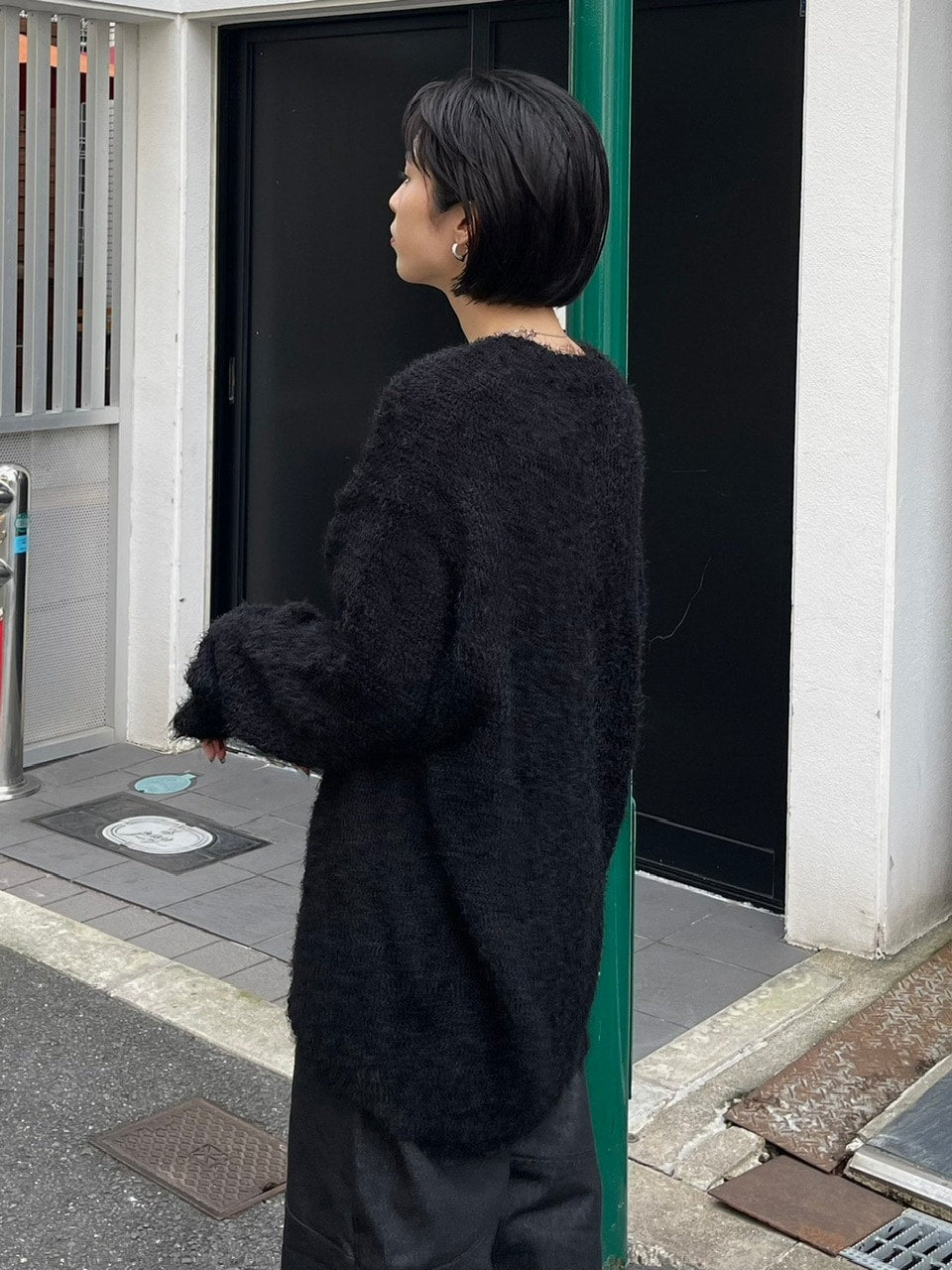 受注制【Chikashitsu +】bookle hairly cardigan (3color) / 【チカシツプラス】バックルヘアリー長袖カーディガン