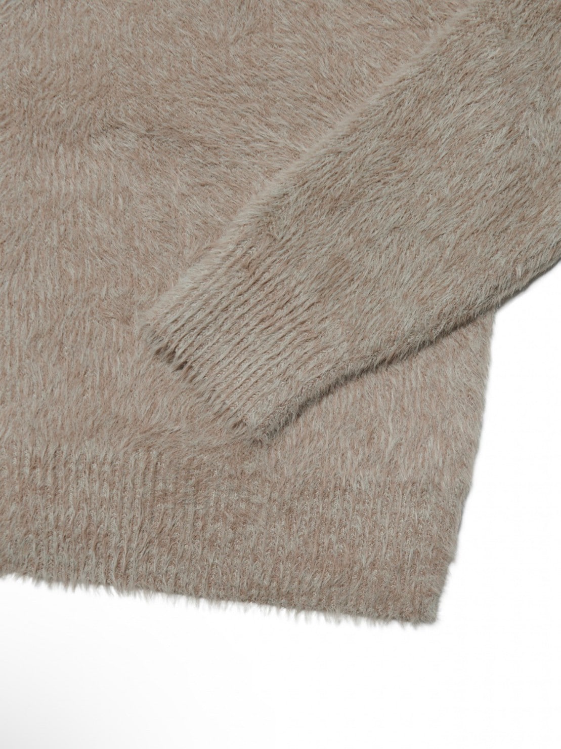 【NOMANUAL】HIGH NECK HAIRY KNIT ZIP-UP