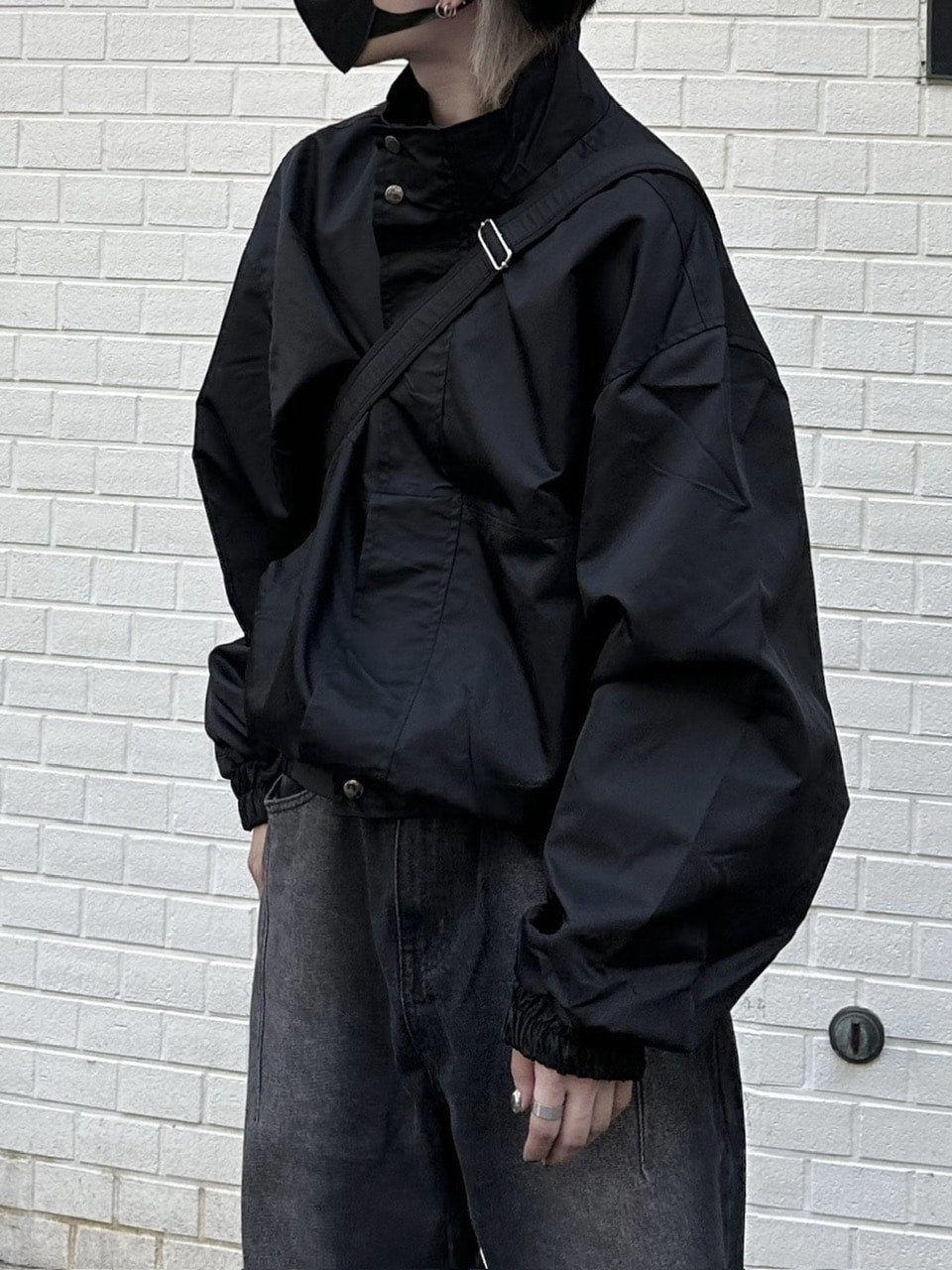 大阪店WEB限定受注制【Chikashitsu +】high neck bomber jacket (2color)