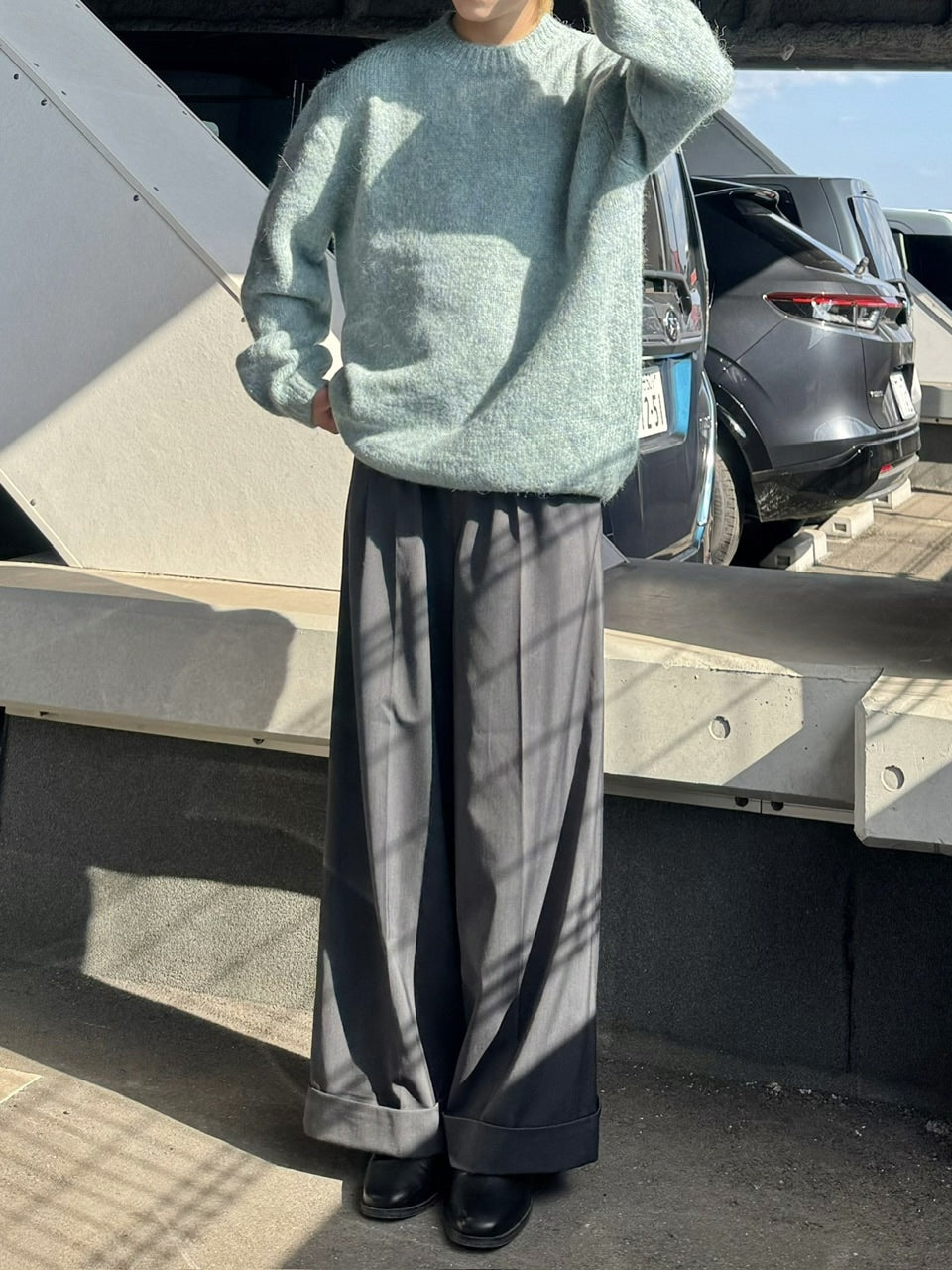 受注制【RENOL】wool mix round knit (4color)