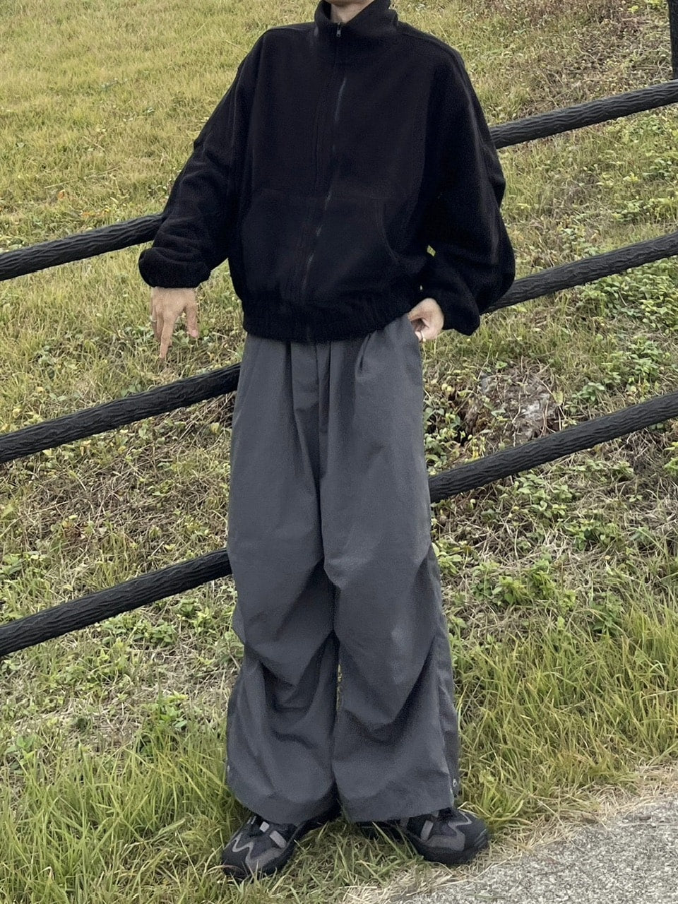 受注制【youll】snap button tuck wide pants (3color)