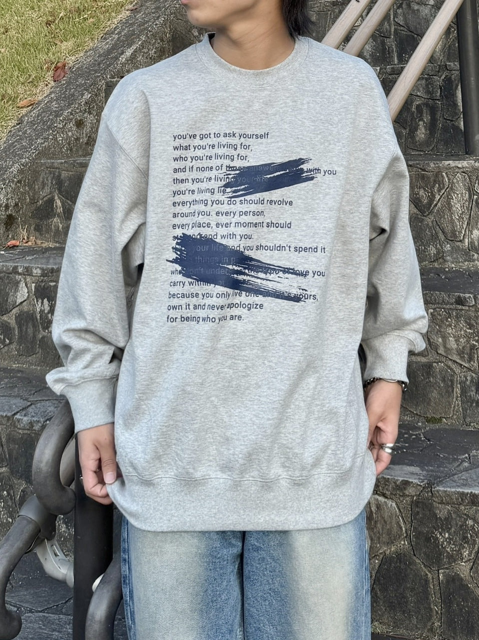 受注制【RENOL】lettering sweat shirt (4color)