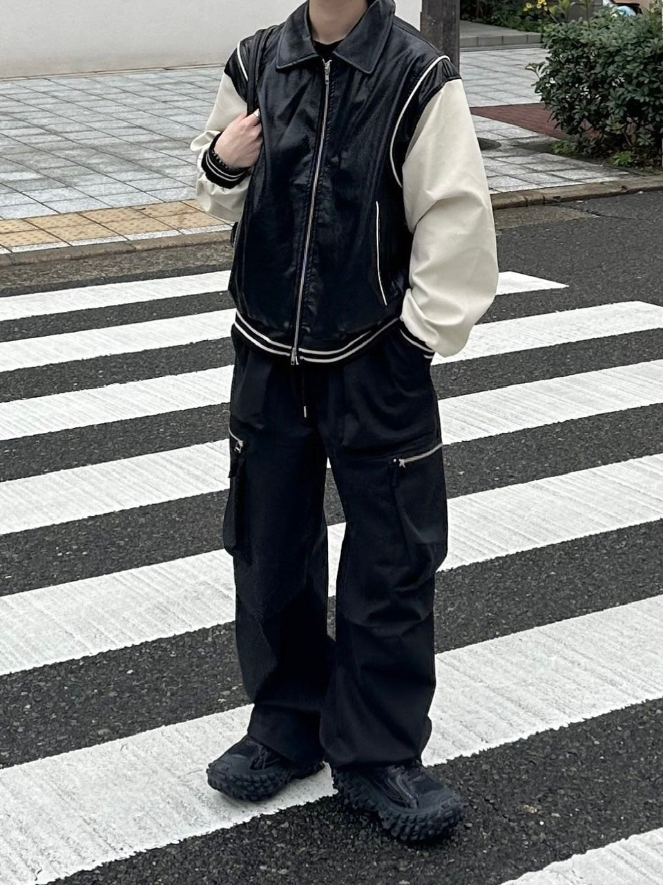 受注制【Chikashitsu +】leather piping jacket (2color)