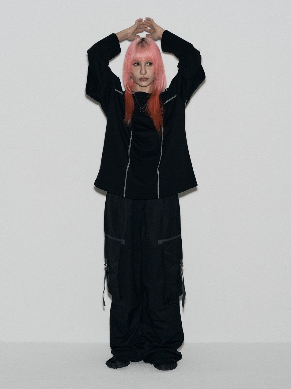 【SETUP‐EXE】LAYERD SLEEVE STITCH T-SHIRT