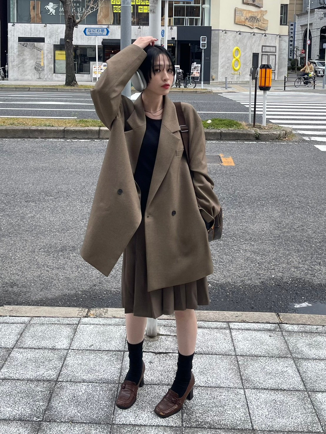 受注制【Chikashitsu +】pleats midi skirt (3color)