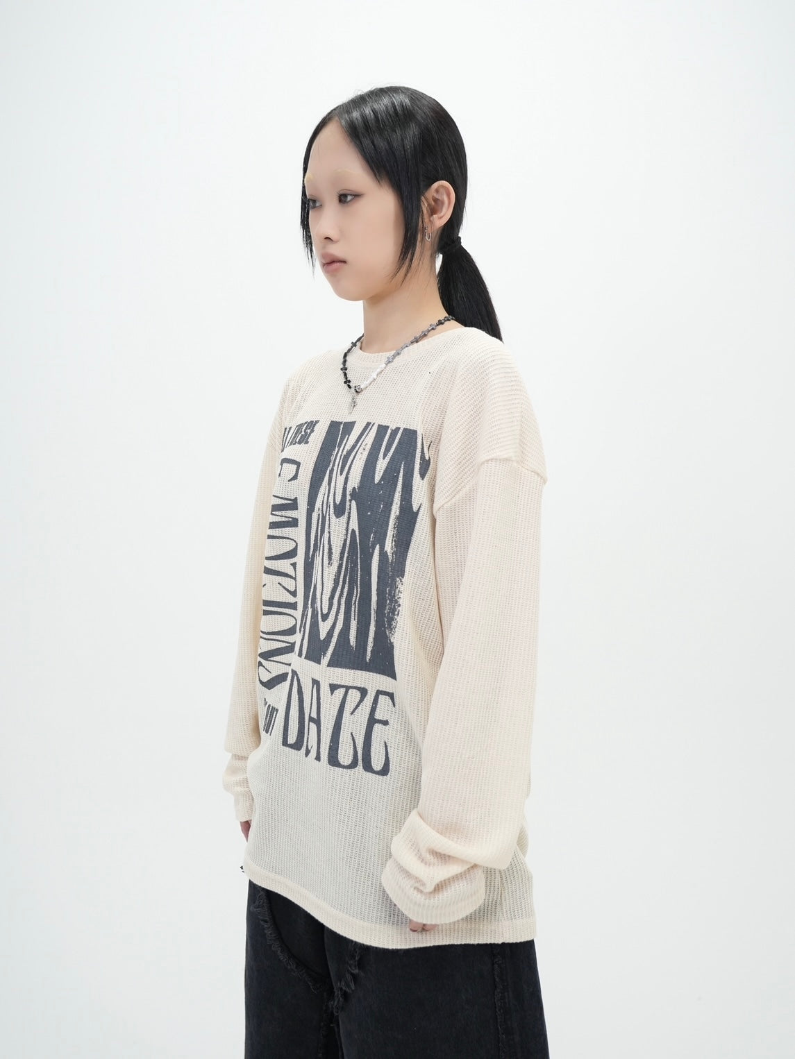 受注制【Bizarre Maiden】vintage mesh long sleeve (2color)