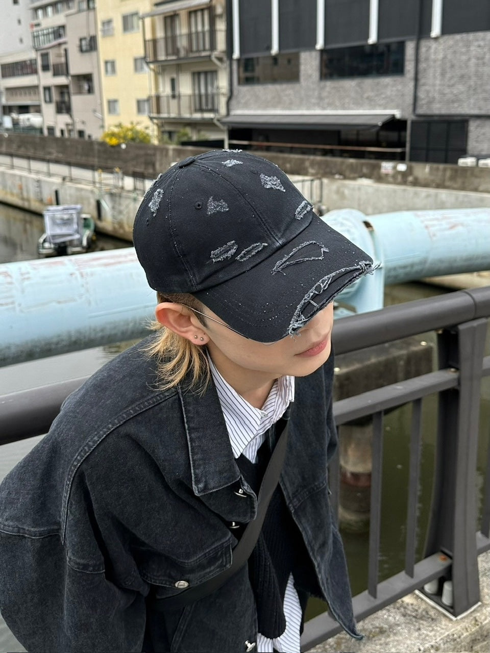 大阪店WEB限定受注制【Chikashitsu +】vintage damage cap (2color)