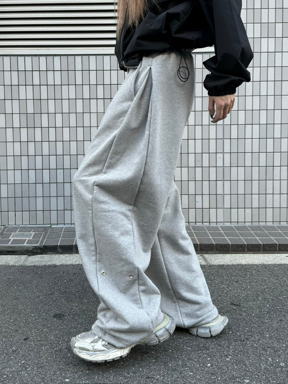 受注制【Chikashitsu +】snap button buggy sweat pants (3color) / 【チカシツプラス】スナップボタンバギースウェットパンツ