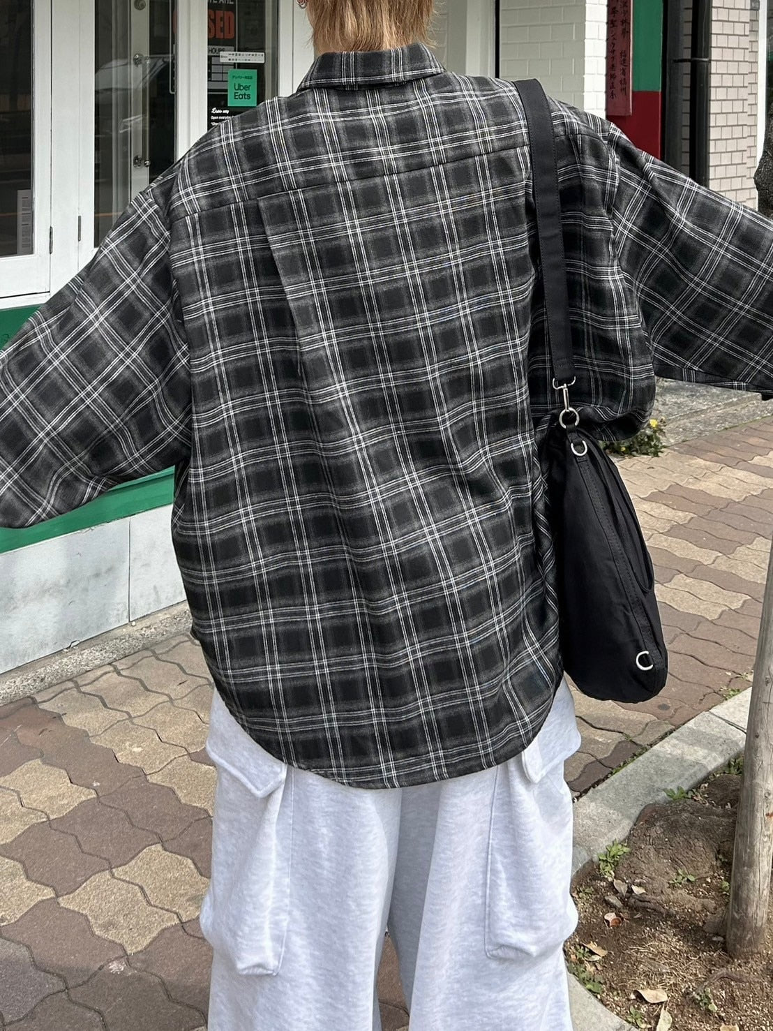 受注制【Chikashitsu +】oversized check shirt