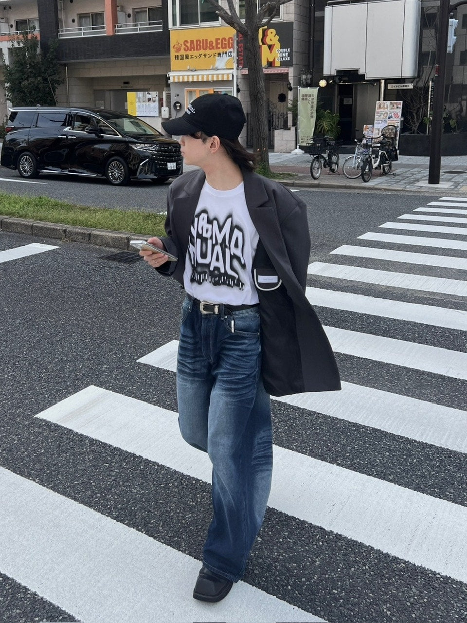 【Chikashitsu +】design washing wide denim pants (2color) / 【チカシツプラス】デザインウォッシングワイドデニムパンツ