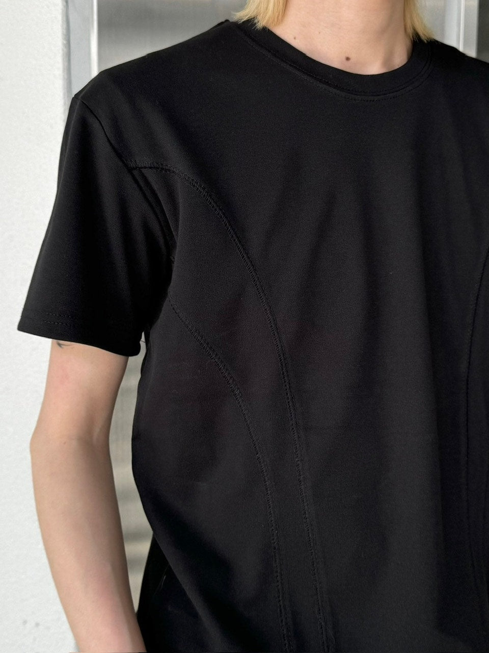 受注制【Chikashitsu +】compact stitch rib t-shirt (3color) / 【チカシツプラス】コンパクトステッチリブ半袖Tシャツ