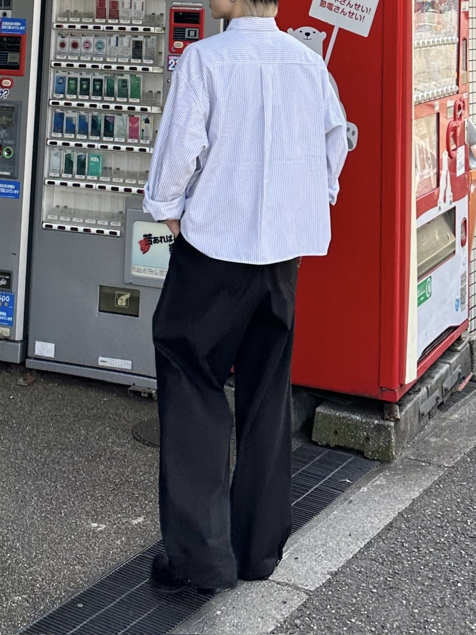 大阪店WEB限定受注制【Chikashitsu +】2tuck wide cotton pants (2color)