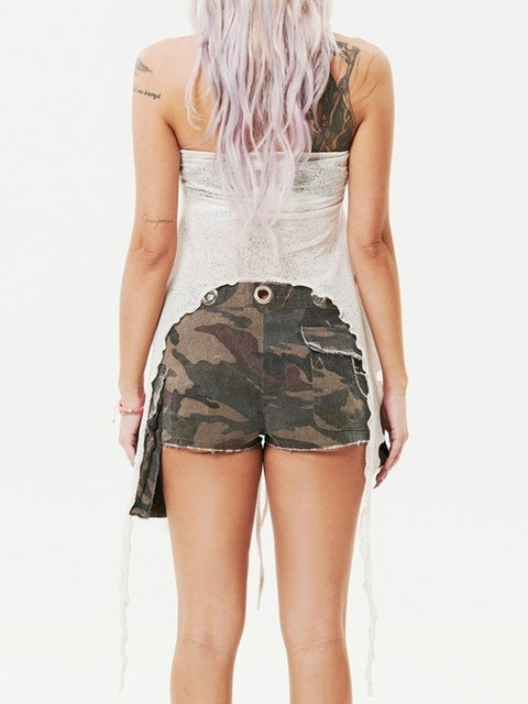 【HOLY NUMBER 7】Ribbon Ruffle Tube Top