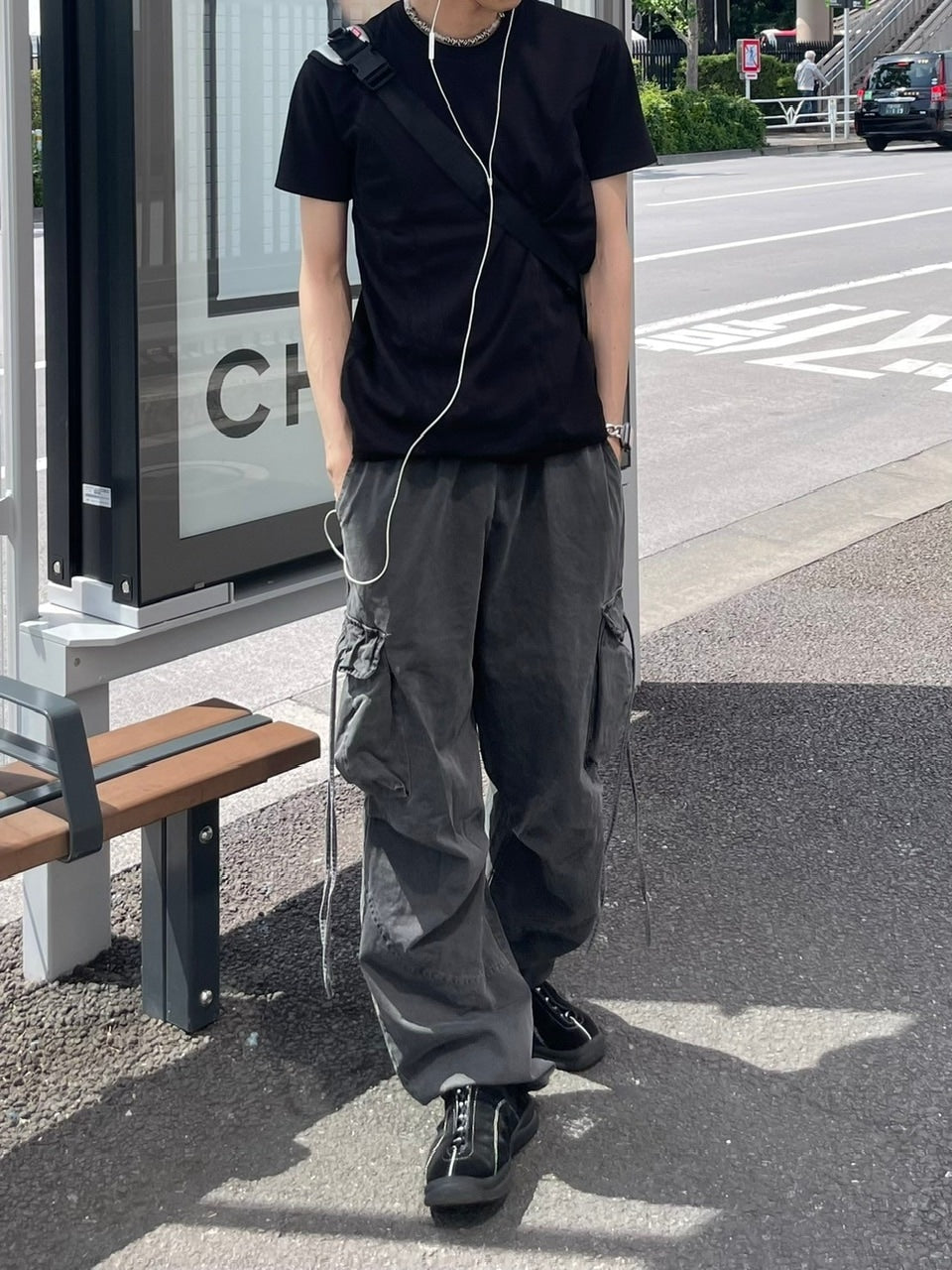 受注制【Chikashitsu +】pigment wash side rope cargo pants (2color)