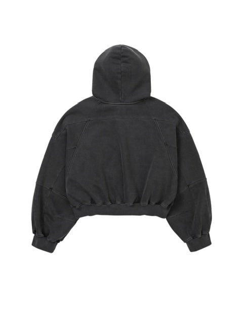 【AJOBYAJO】Vintage Pigment Zip-Up Hoodie
