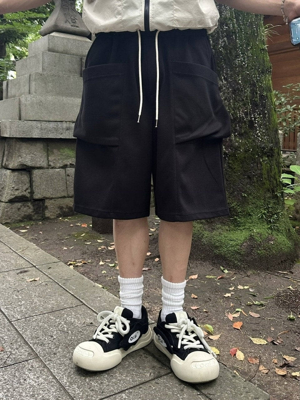 受注制【youll】double pocket sweat half pants (2color)