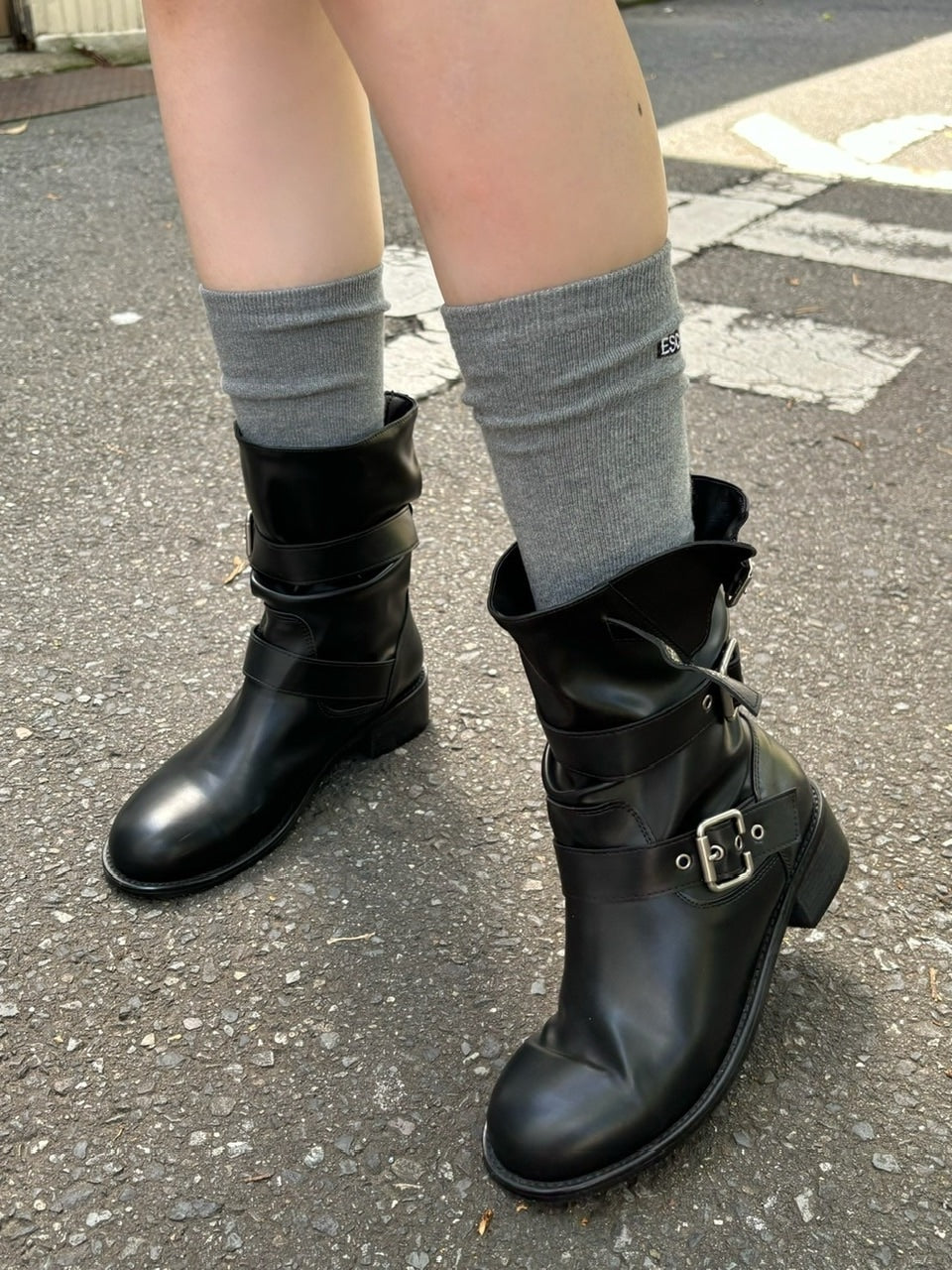 受注制【OaKS】belt strap middle boots