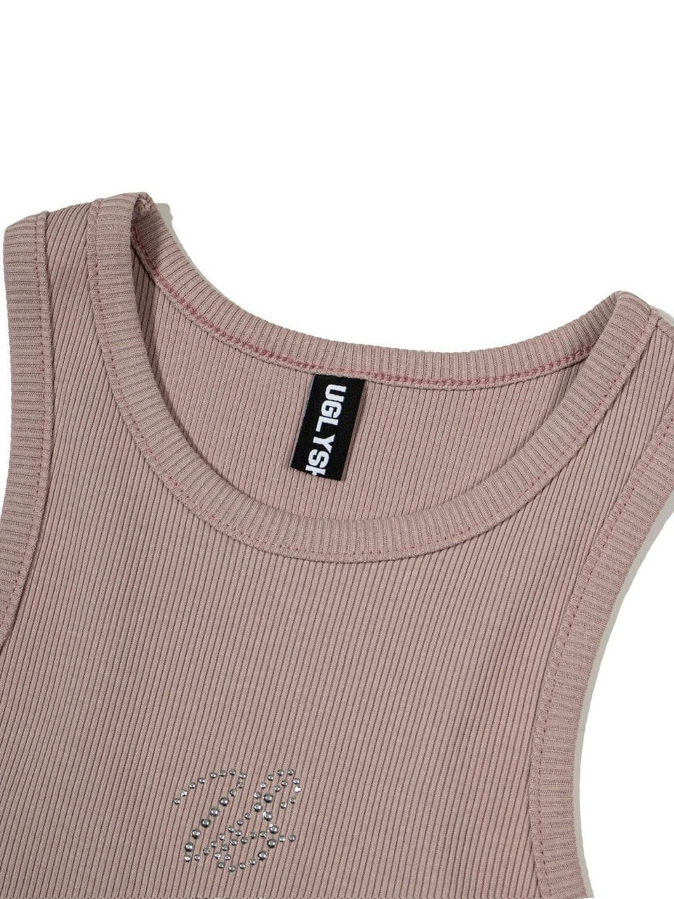 【Uglyshadow】BEADS MANGO SLEEVELESS / 【アグリーシャドウ】ビーズシンプルタンクトップ