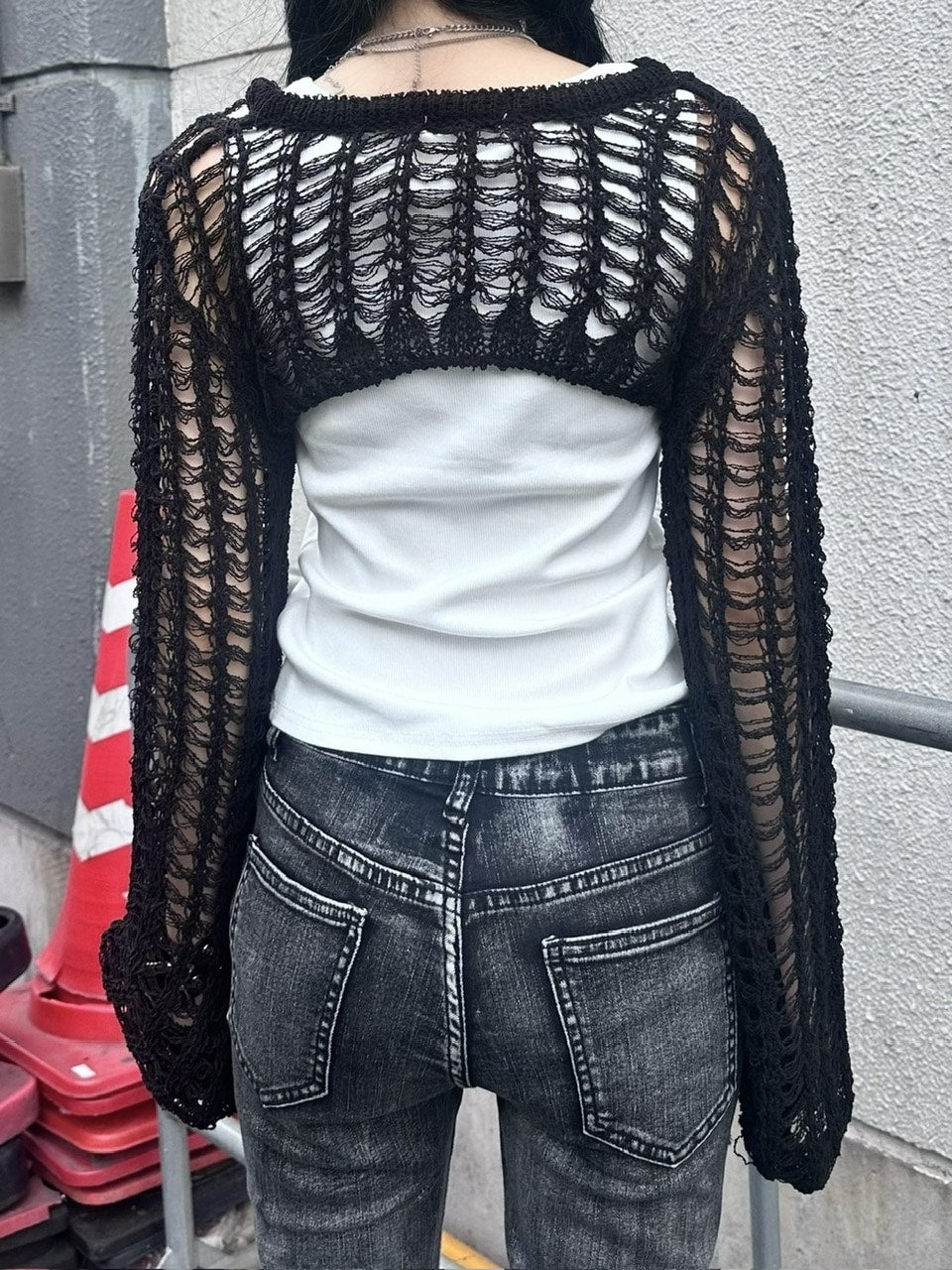 受注制【Never mind the XU】cropped summer knit (3color)