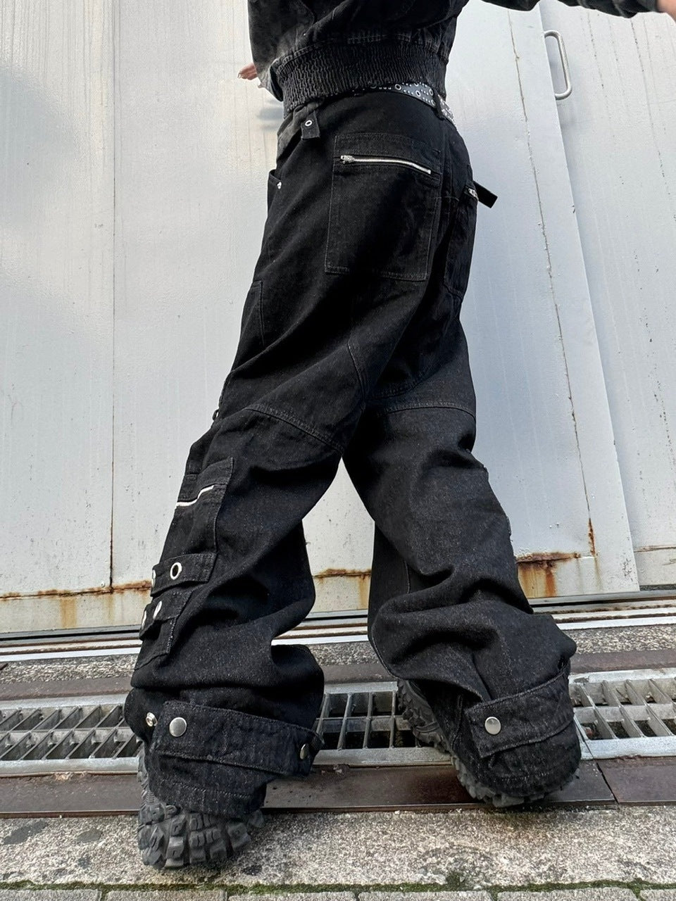 受注制【Chikashitsu +】steel ring denim cargo pants