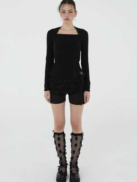 【Uglyshadow】US BOLERO SLIT TOP / 【アグリーシャドウ】スリッド長袖ボレロ