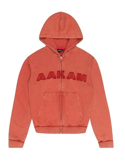 aakam ジップパーカーLogo Patch Zip-Up Hoodie AAKAM】Washed Logo Zip-Up Hoodie – PRESSING WEB SHOP