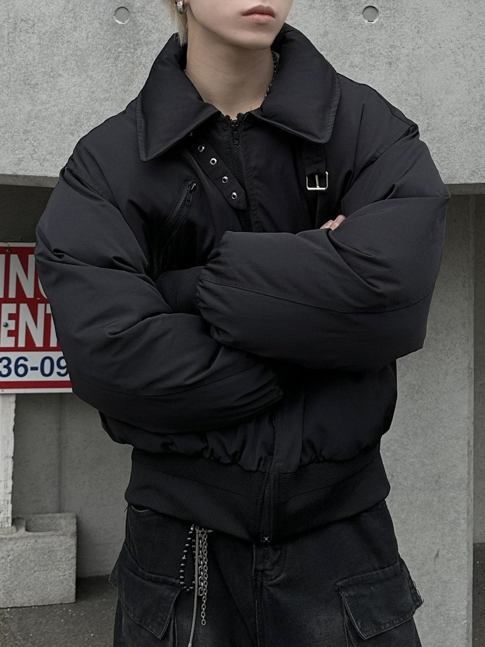 大阪店WEB限定【Chikashitsu +】stand neck padding jacket (2color)