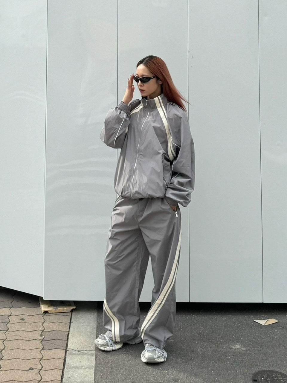 受注制【Chikashitsu +】set up line track jacket (2color) / 【チカシツプラス】セットアップサイドライントラック長袖ジャケットブルゾン