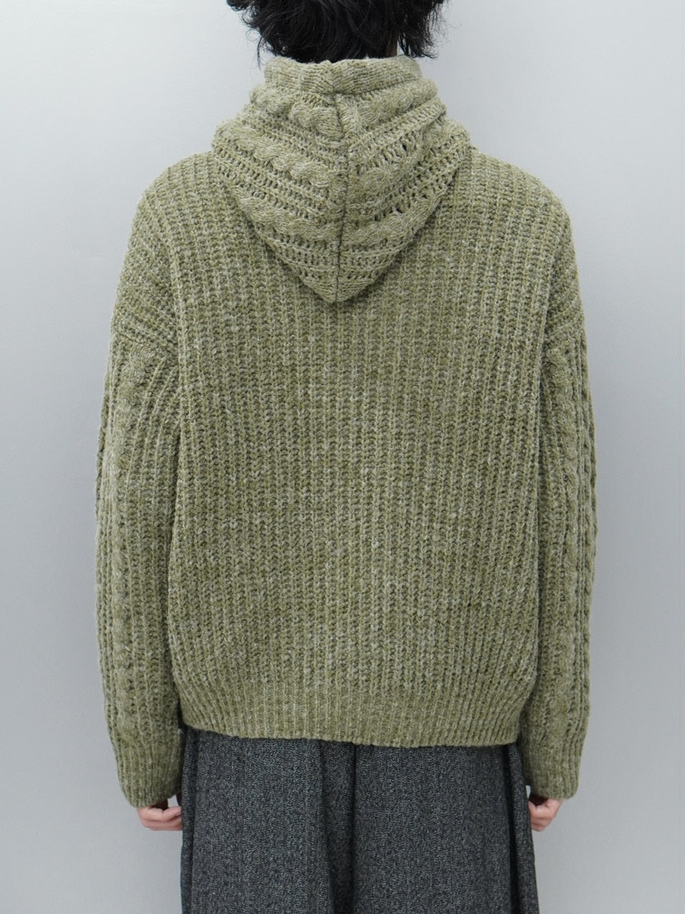 東京店WEB限定受注制【Chikashitsu +】balaclava half zip knit hoodie (3color)