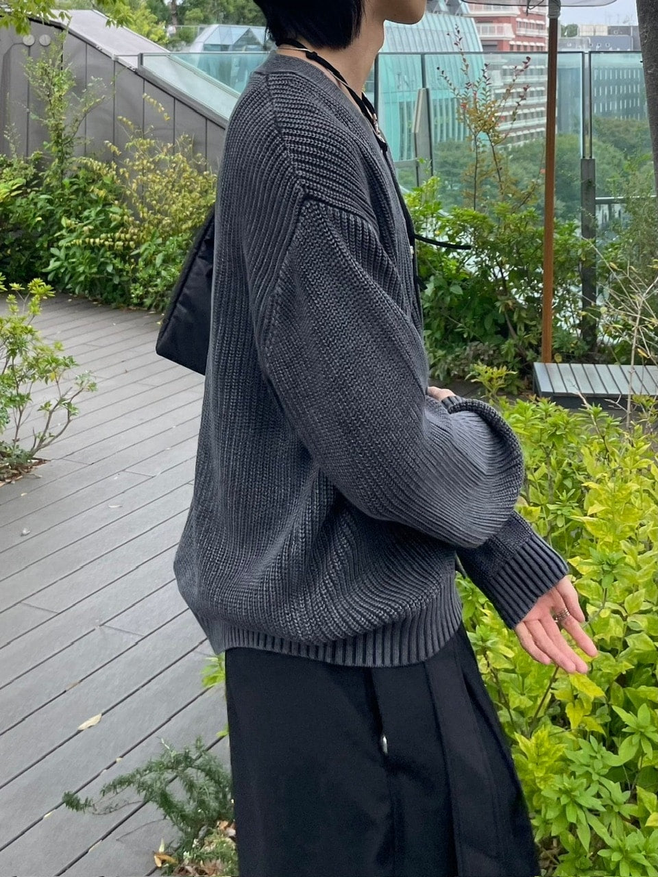 【Chikashitsu +】dirty wash cotton cardigan (3color) / 【チカシツプラス】ダーティウォッシングコットンクロップカーディガン